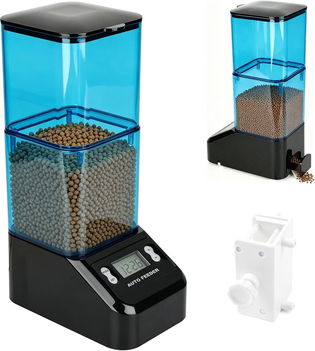 Voederautomaat voor vijver, 2 liter voederautomaat, aquarium