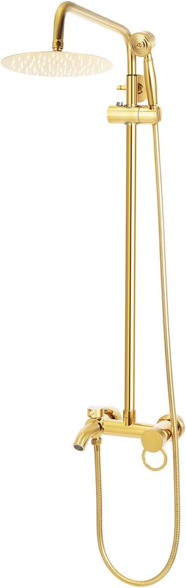 Douche-armatuur, doucheset regendouche mengkraan hoofddouche douchesysteem, 80-120 cm verstelbare douchestang, met handdouche, voor badkamer en douche