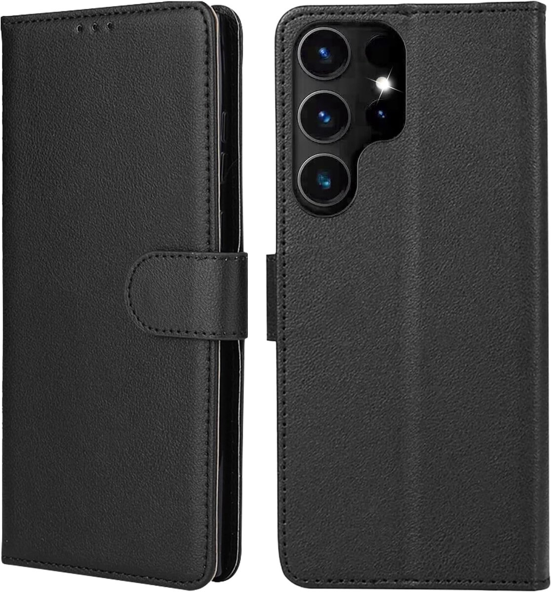 Hoes voor mobiele telefoon voor Samsung Galaxy S26 Ultra, premium lederen inklapbare flip wallet case, tas, standfunctie, kaartenvak, magnetisch, schokbestendig, beschermhoes, klaphoes voor