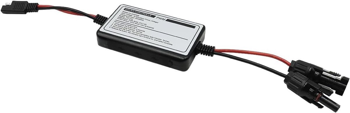 12V 20A FX-20A zonne-laadregelaar met SAE-aansluiting en USB-C USB-A voor 12V SLA-zuur-lithiumbatterijen