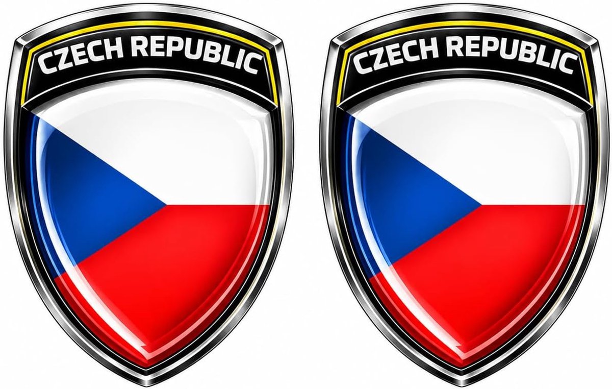 2 x Tsjechië wapenstickers 3D gel embleem Tsjechische Republiek autosticker zelfklevend waterdicht voor auto motorfiets