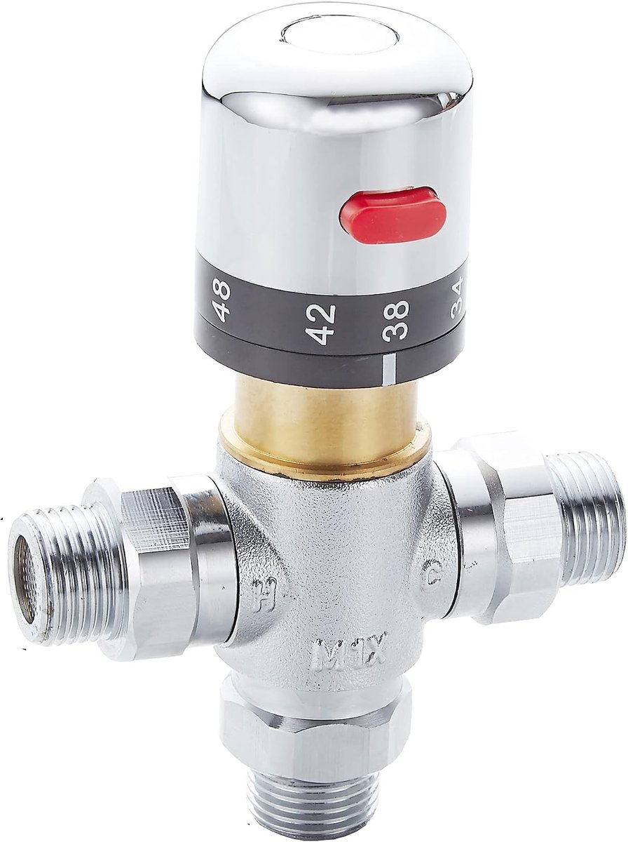 3-weg Thermostatische het Mengen zich Klep, Stevig Messing, 1/2" IPS Mannelijke Verbindingen