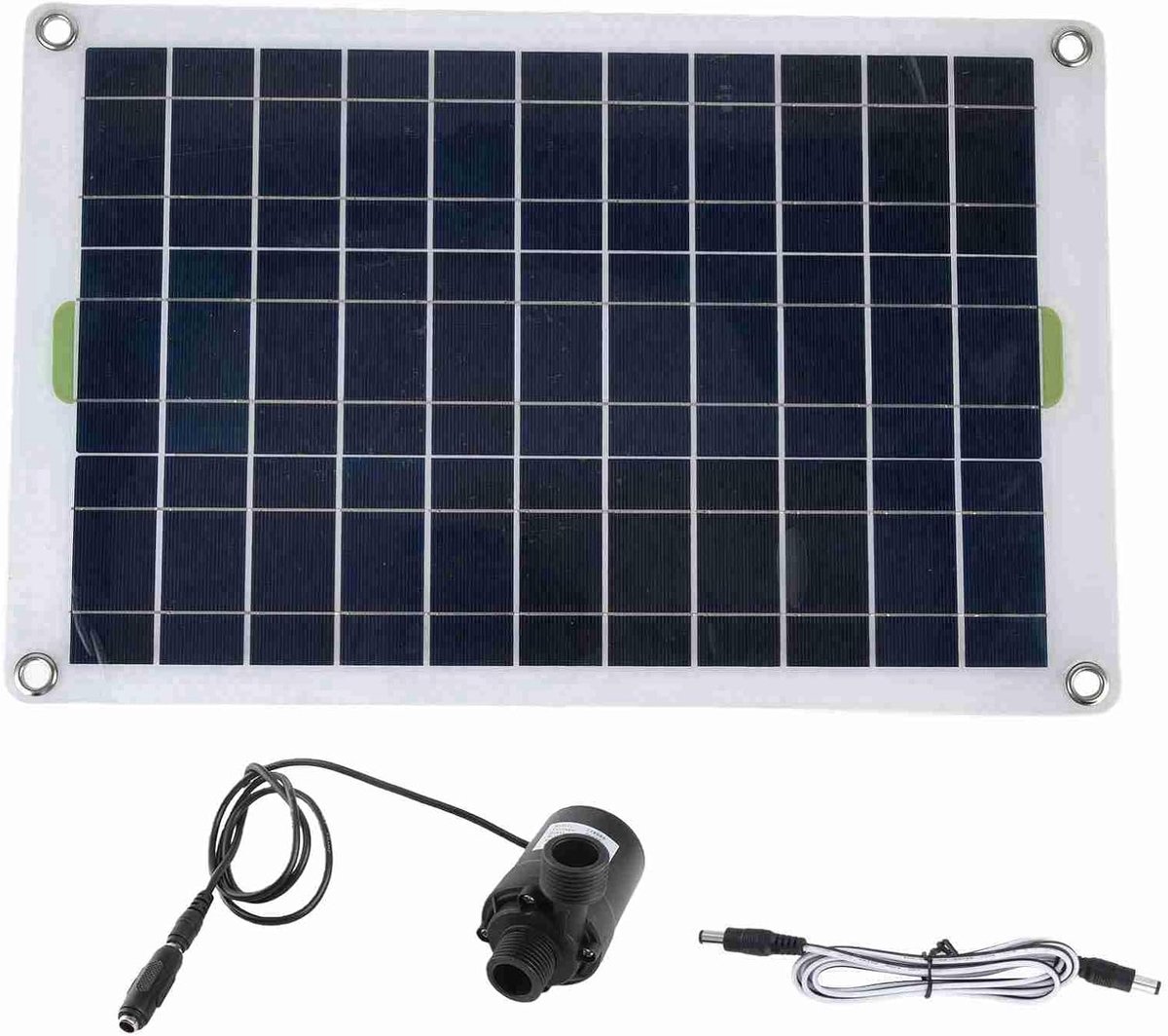 Zonnepomp voor fontein, waterpomp op zonne-energie, waterpomp, zonnewaterpomp voor vijver, watertuinen, vijvers, zonnewaterpomp-kit, 50 W, paneel, 800 Lh, 12 V, geluidsarme DC, lang
