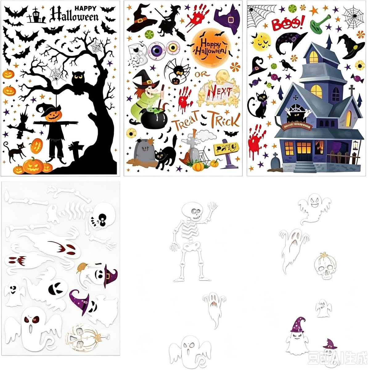 Raamstickers, Halloween, pvc, zelfklevend, voor kinderkamer