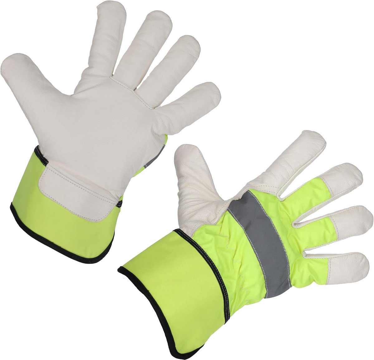 Winterhandschoen neon geitenleer, maat