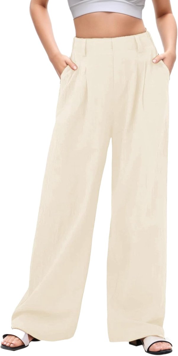 broek voor dames, zomer, elegant, wijde broek, hoge taille, zakelijke broek, wijde pijpen, palazzo-broek met zakken, casual kostuumbroek, losse werkbroek, kantoor, vrijetijdsbroek