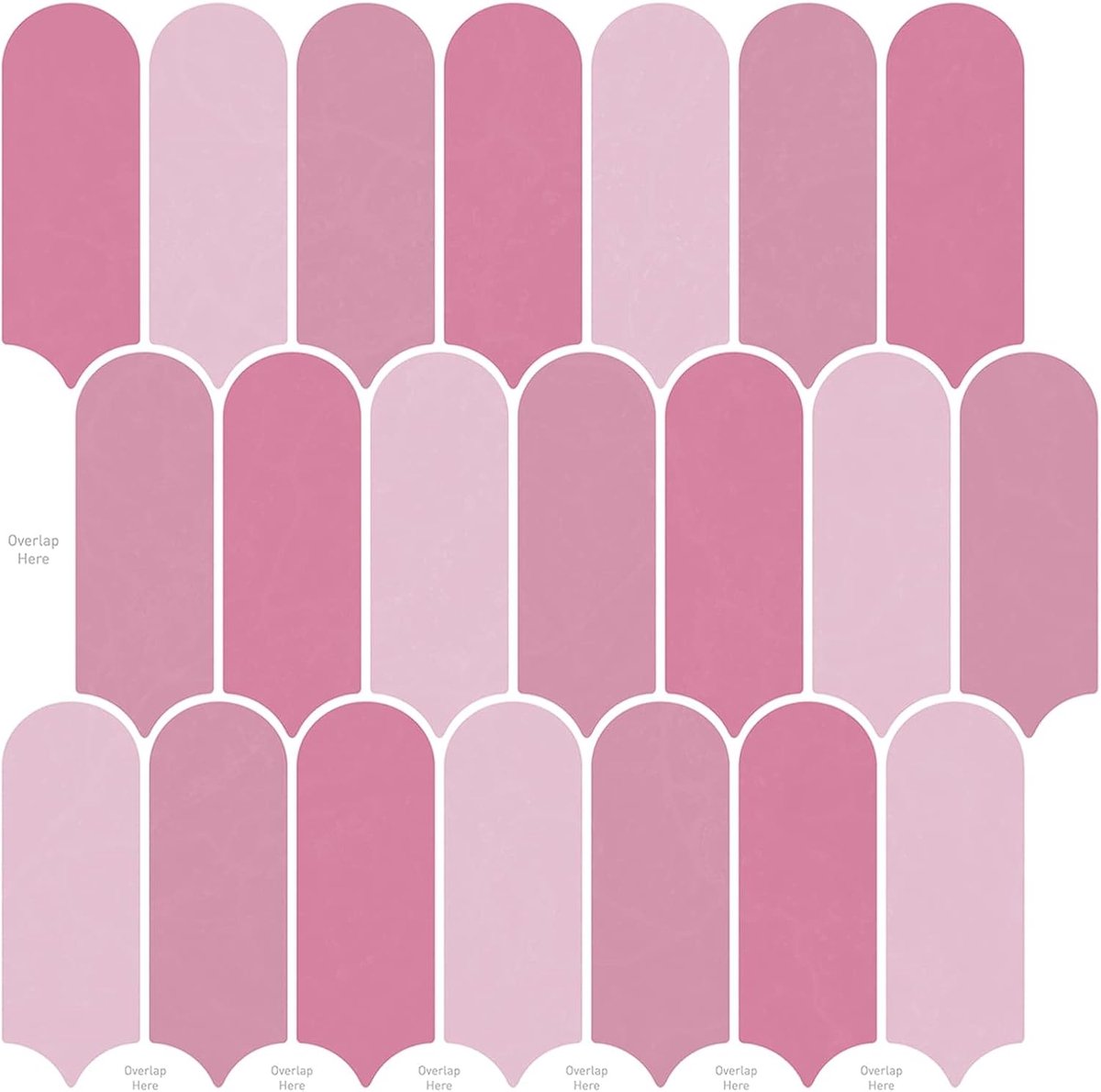 20 stuks, zelfklevend, 30 x 30 cm, roze, wandtegels voor keuken en badkamer, tegelstickers, modern