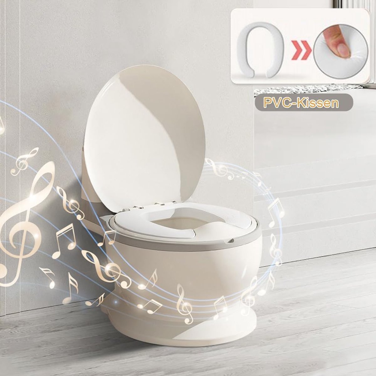 Babypotje toilet – eenvoudige netheidstraining voor kinderen – babypotje – toilet voor zindelijkheidstraining voor kinderen 1-4 (grijs)