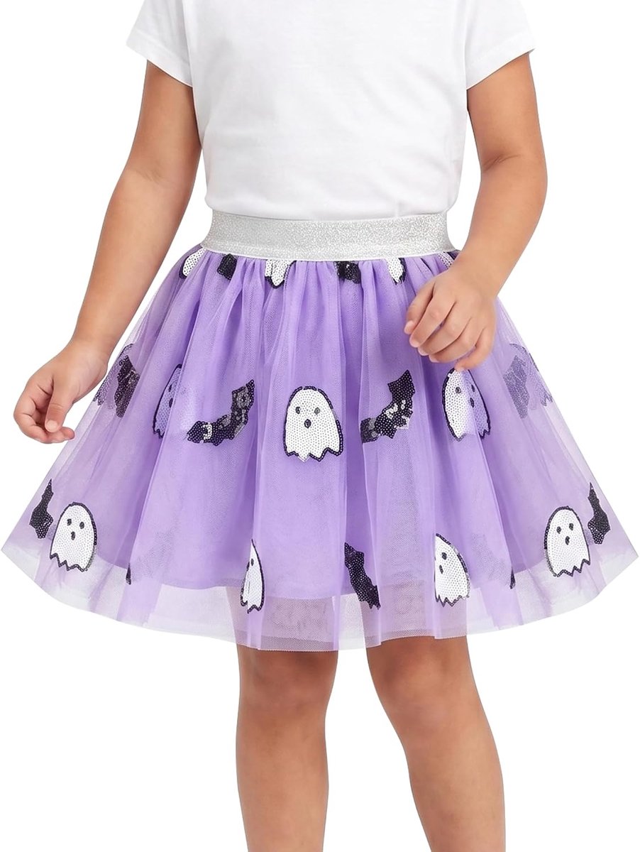 Fashion Meisjes Rok Tutu Regenboog Pailletten Tule 86-146