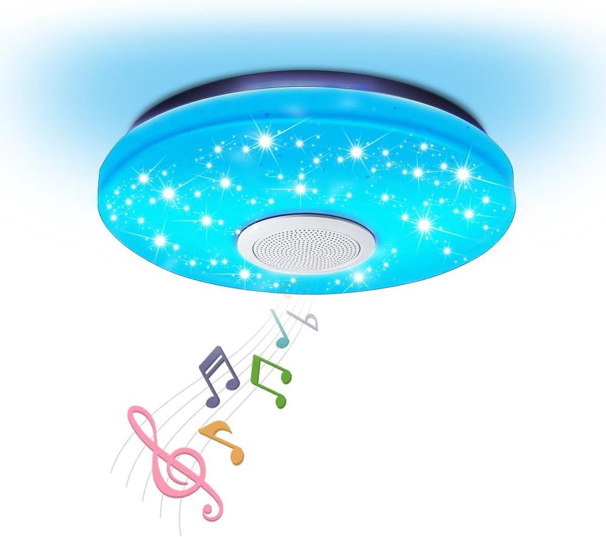 Plafondlampen, 30cm Bluetooth muziek LED plafondlamp met afstandsbediening, 30W dimbaar RGB inbouw plafondlamp voor woonkamer, slaapkamer, kinderkamer, eetkamer