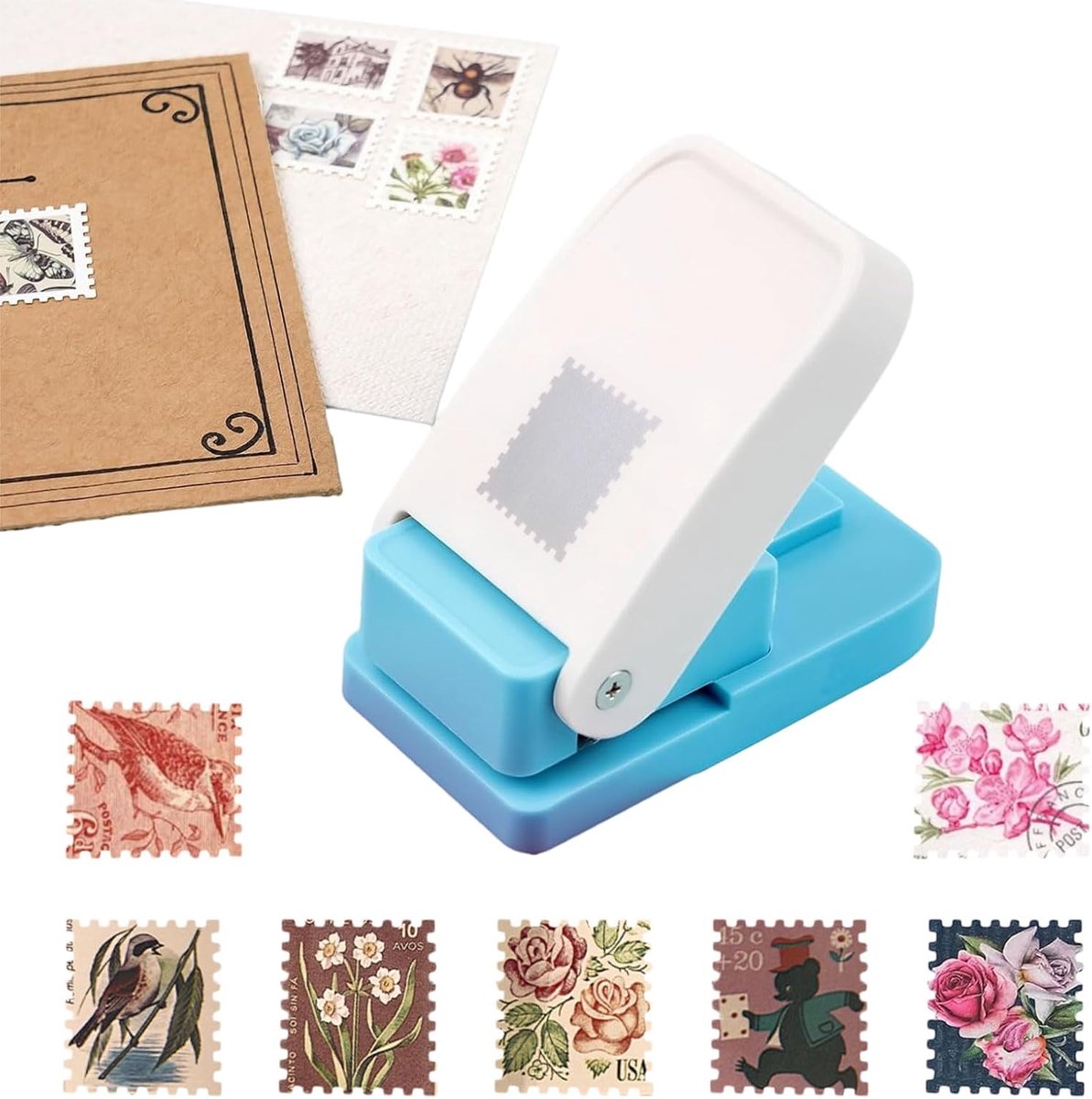Postzegelpons, Papierpons Rechthoek 2,54x2,54 cm, Postzegelpons voor Scrapbooking, Kaarten & DIY Knutselprojecten