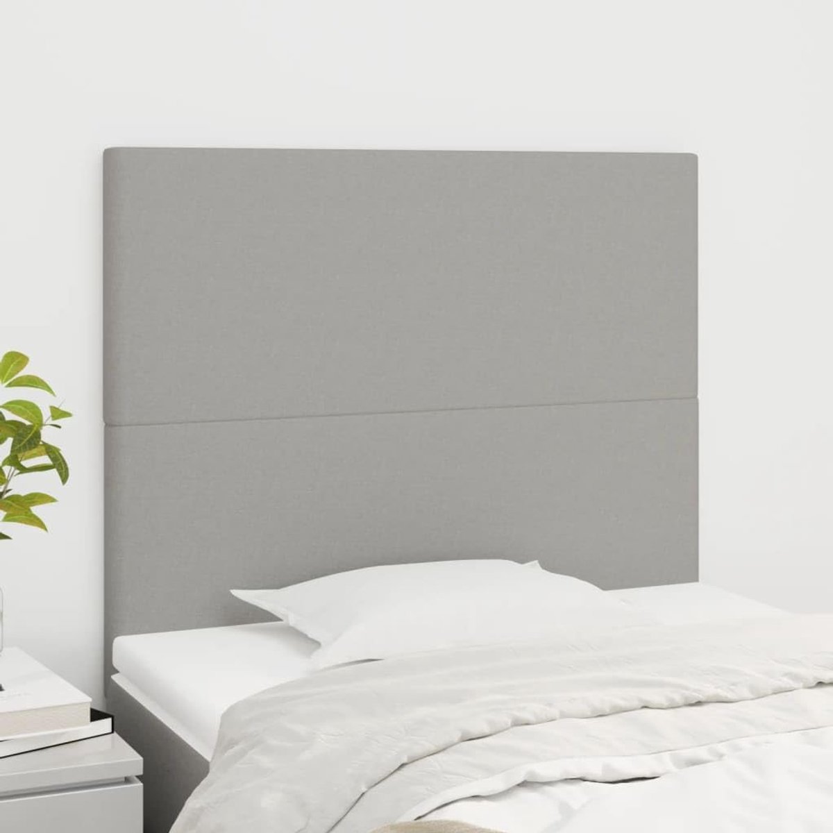 Hoofdsteunen 2 stuks Lichtgrijs 90 x 5 x 78/88 cm Stof Hoofdsteun voor Slaapkamer Slaapkamer Meubels Hotels