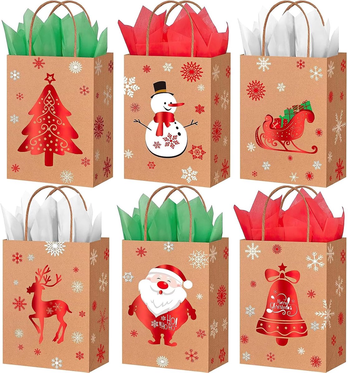 24 cadeauzakjes voor Kerstmis, 21 x 15 x 8 cm, verpakking (type 3)