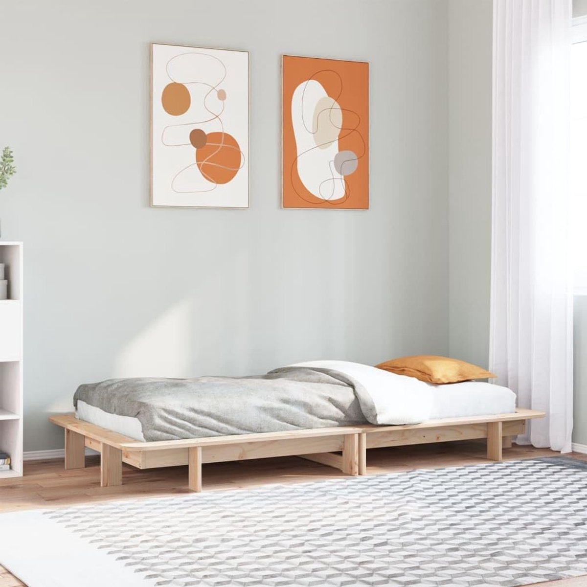 Massief grenenhout lattenbodem modern naturel 100x200 cm