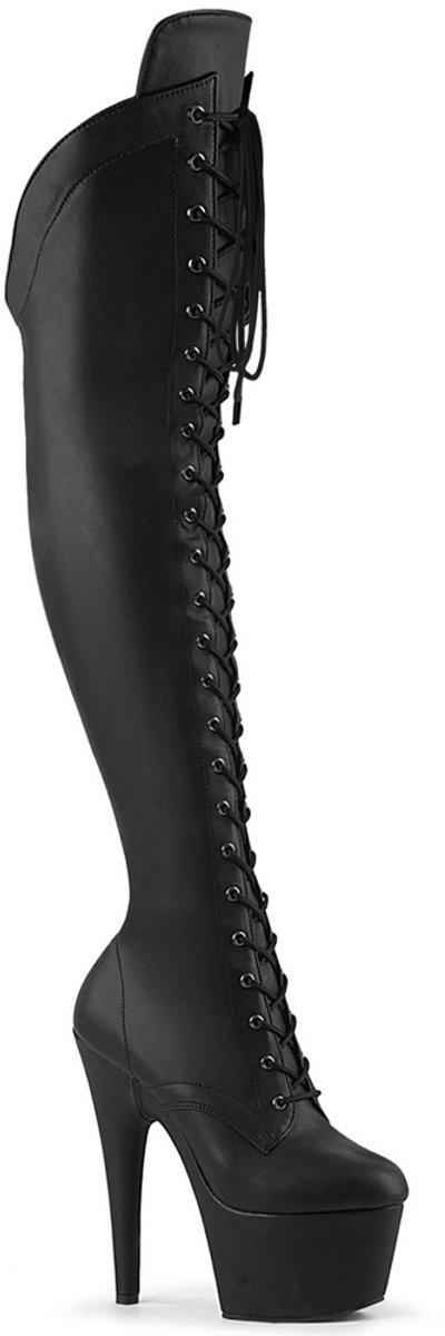Pleaser - ADORE3014 Plateau overknee Laarzen - US 8 - 38 Shoes - Zwart