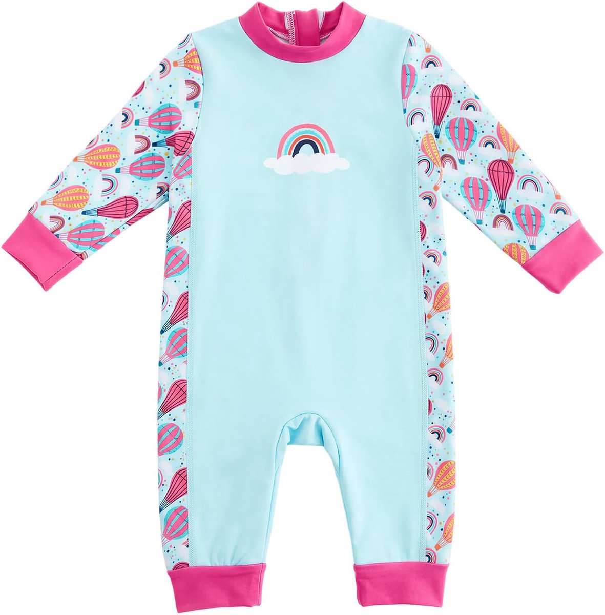 Neopreenpak voor baby's van 0-3 jaar, thermisch badpak met fleecevoering en UPF 50+ uv-bescherming, warm houdend eendelig badpak voor zwembad, zwemlessen, strand