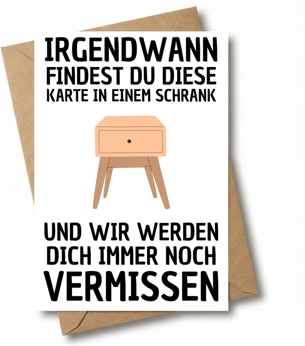 Afscheidskaart voor collega's met envelop - grappige vouwkaart voor pensioen, pensioen en verandering van baan - afscheidscadeau voor collega en collega (kaart in de kast)