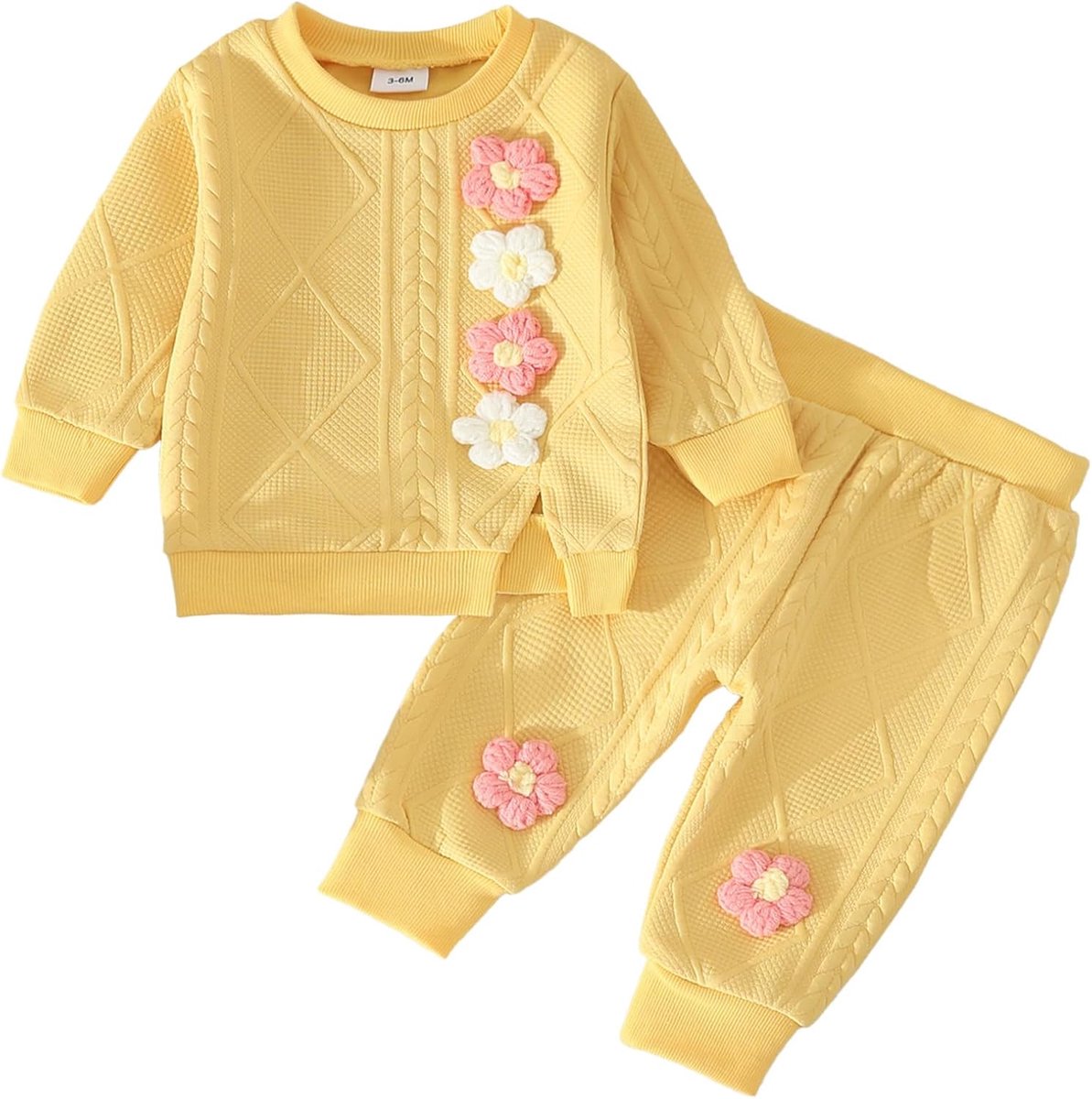 Babykleding voor meisjes, bloemenprint, lange mouwen, bovendeel + broek, herfstset