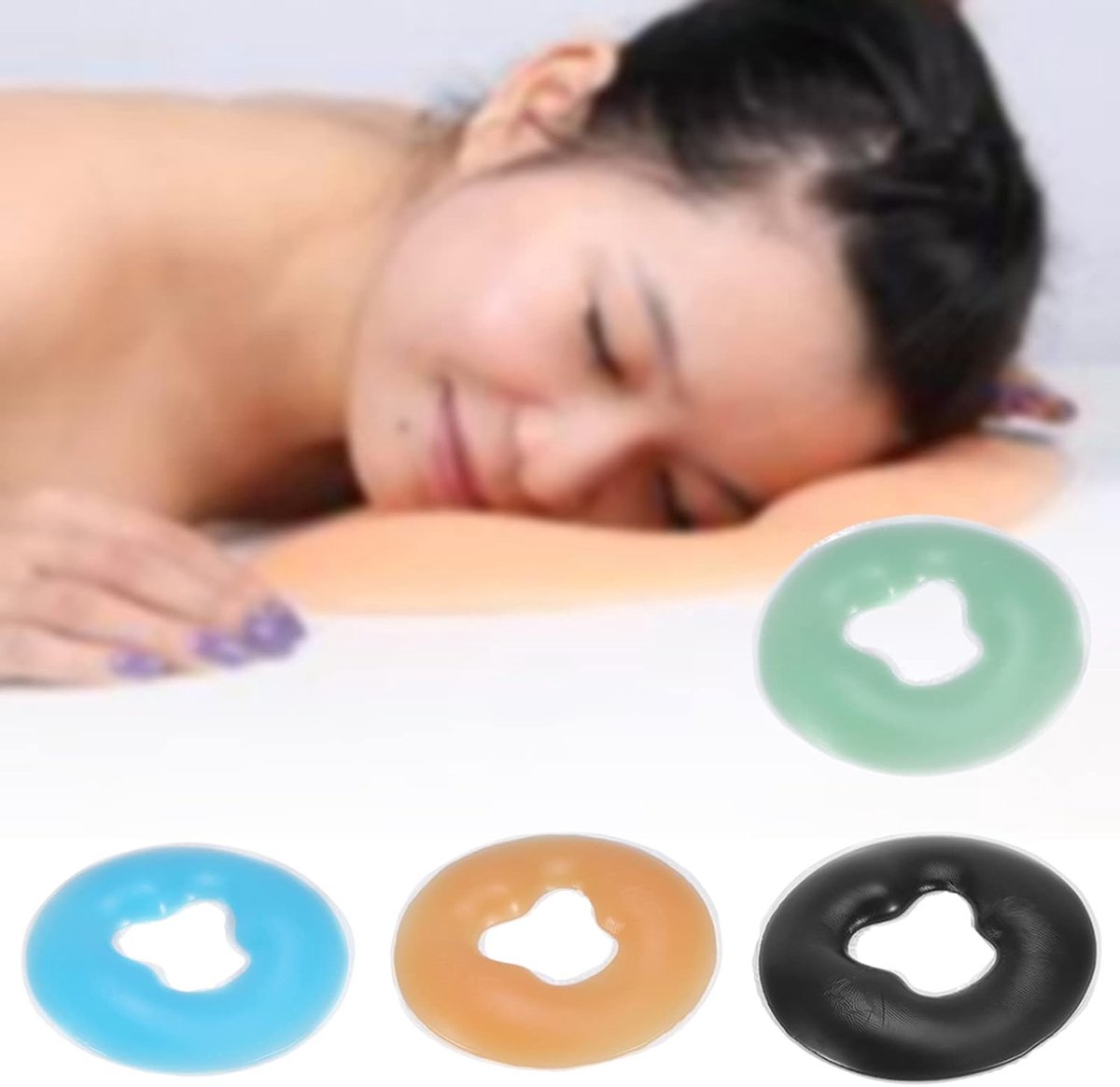 Gezichtskussen voor Massagebed, Hoofdsteun, Zachte Siliconen SPA-Massagekussen, beige