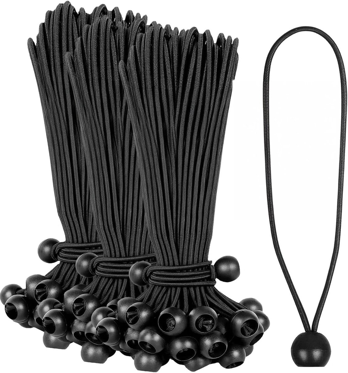 50 Stuks Elastieken Koord met Ballen voor Zeilspanner
