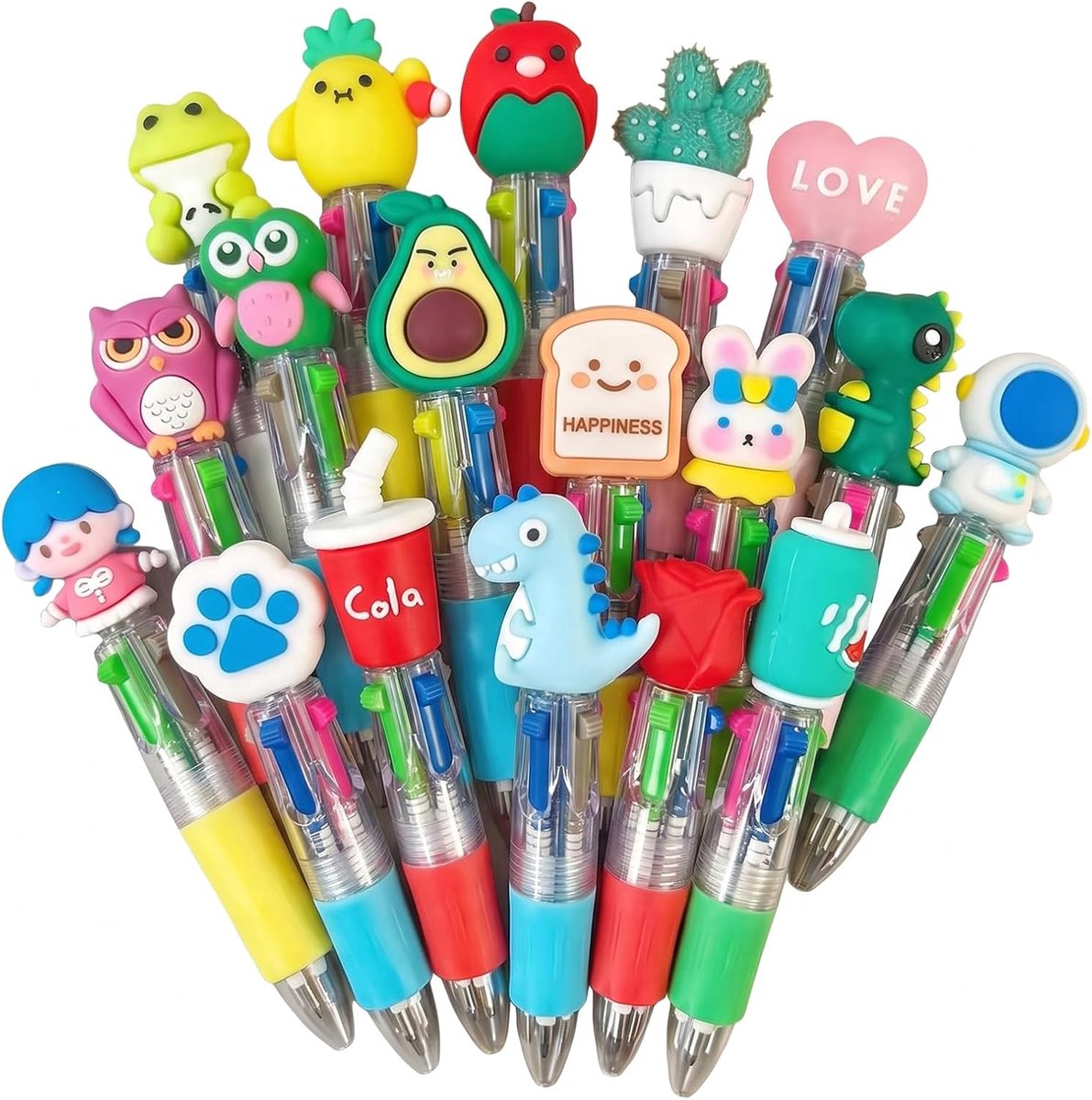 15 stuks pennen 4 kleuren dier bal Kawaii mini schattige pen