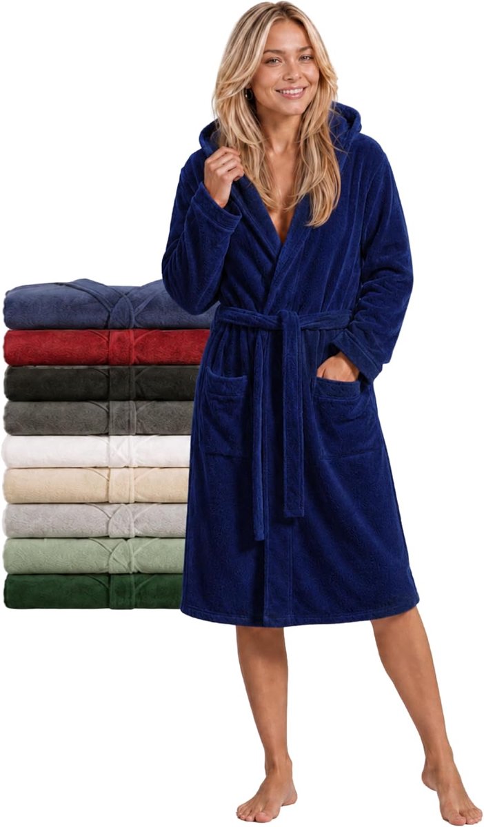 Accessoires voor Donna met Cappuccio in Spugna Certificaat Oeko Tex - 2 Zakken, Cintura - Vestaglia - voor gebruik in Doccia, Absorptie en Comfort