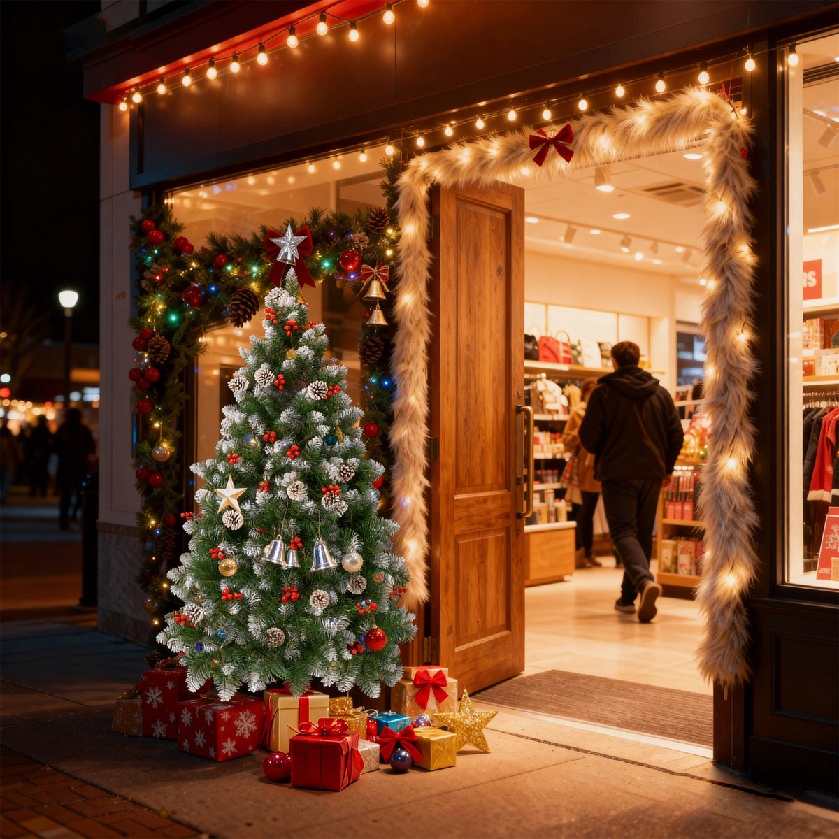 Automatische Kerstboom – 180cm Kunstkerstboom – met Witte Punten & Dennenappels – foto 7