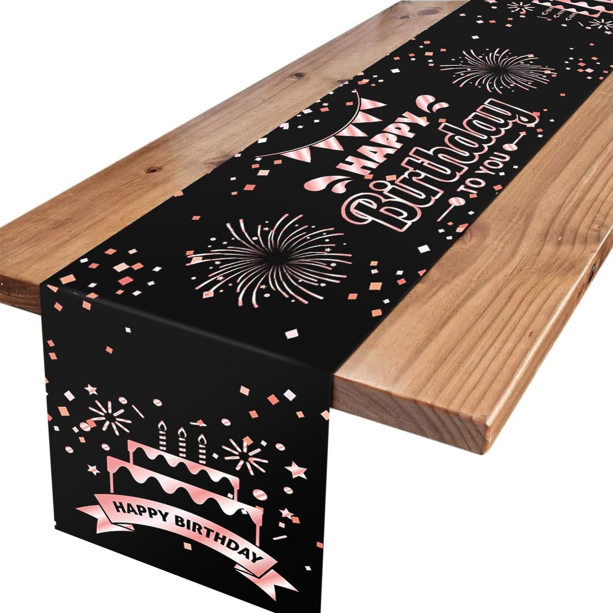 Tafelloper voor verjaardag, decoratie voor de verjaardagstafel, tafelloper voor verjaardagsfeesten, decoratie voor kinderen, meisjes, verjaardagen, feesten, 183 x 35 cm