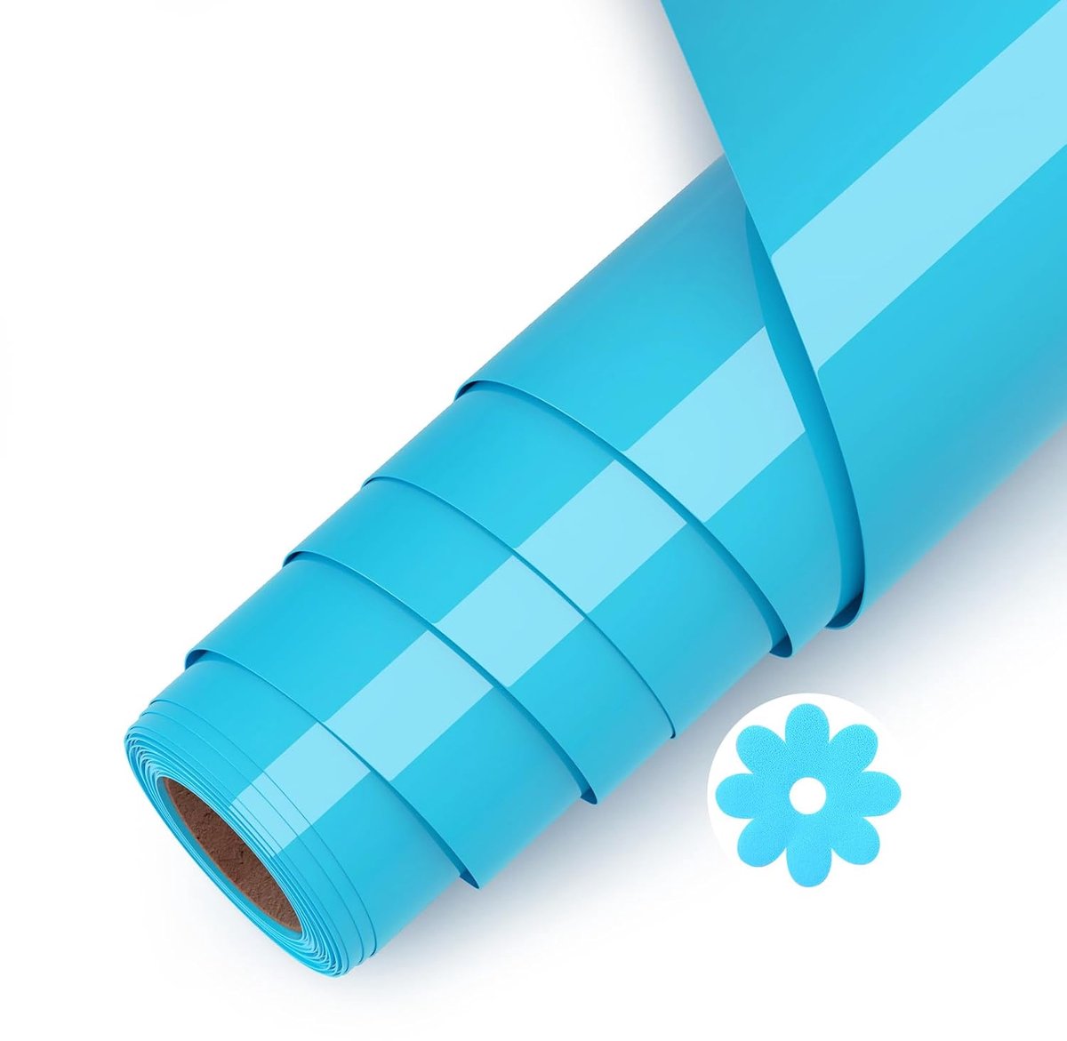 Plotterfolie voor textiel, blauw, 3D puff, vinylfolie HTV 25 x 244 cm, flexfolie, plotter textiel voor doe-het-zelf kleding, mutsen, broeken en andere stoffen, gemakkelijk te snijden en te