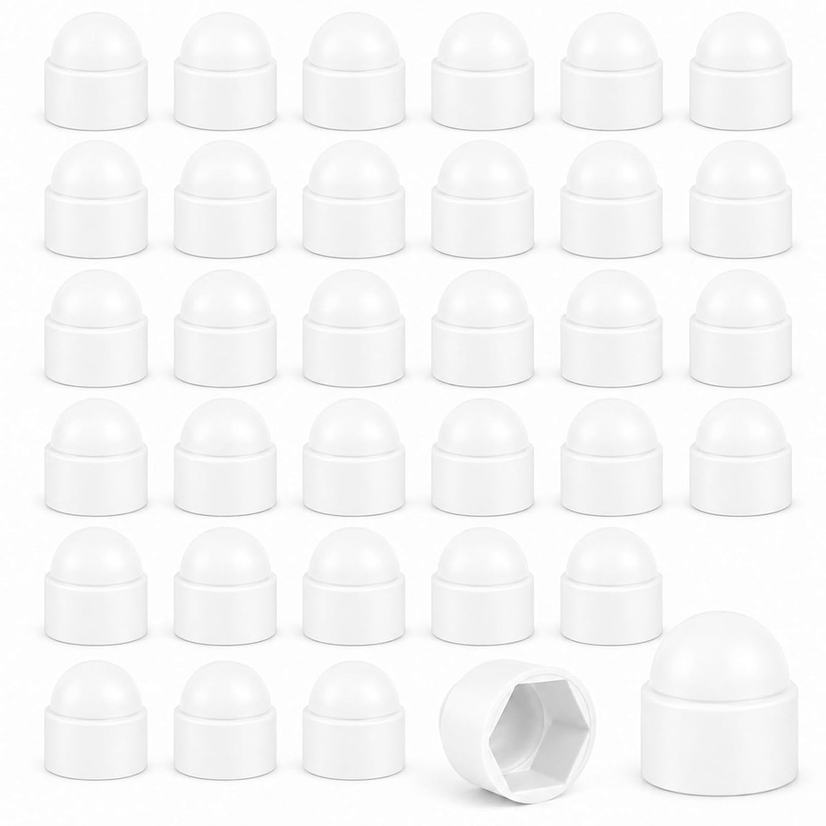 30 stuks M12 witte schroefafdekking, zeskantmoeren, beschermkap