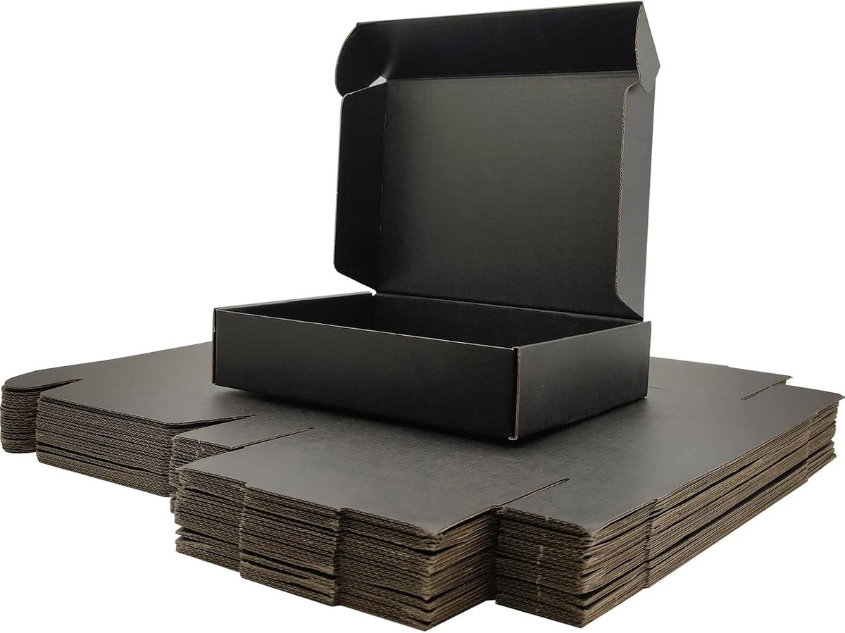 Postdozen, 230 x 150 x 50 mm, Zwarte Verzendingskartonnen Dozen voor Verzending, Verzending, Verpakkingsdozen voor Kleine Bedrijven (pak van 25)