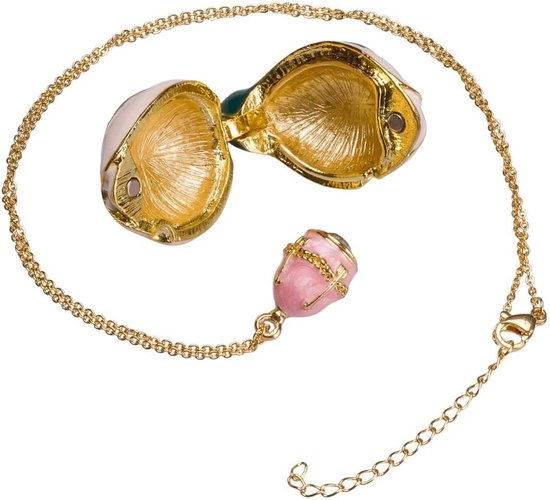Danila-souvenirs Faberge-stijl Rozeknop ei juwelendoos juwelenkistje met bloem 9,5 cm roze — afbeelding 4