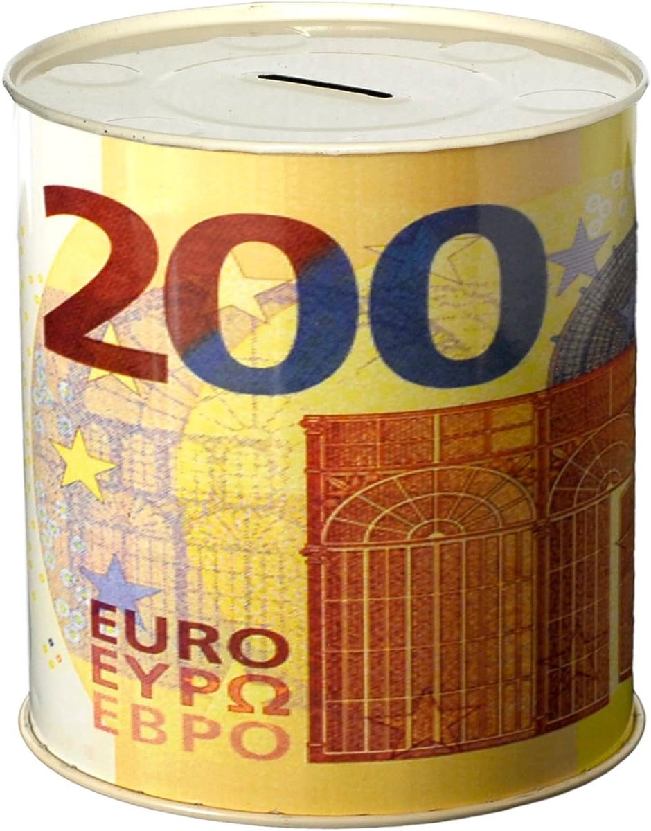 Spaarpot geld papier munt bankbiljetten van metaal niet openen (bankbiljet ) 14 x 13 cm