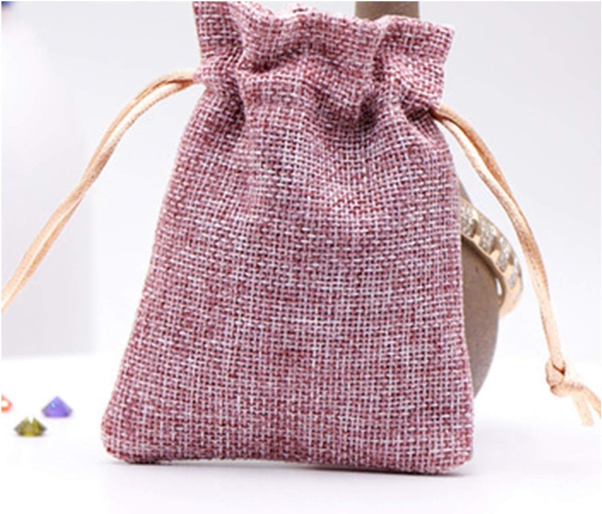 Jute cadeau gunst zakken, snoep zakjes, behandelen zakken met jute Drawstrings kleine hessian gift bags