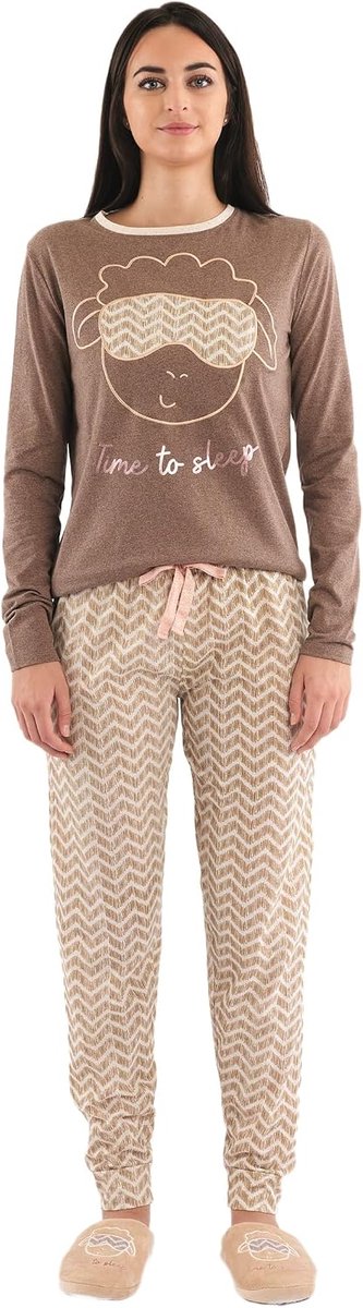 damespyjama/lange en korte pyjama met dierenmotief