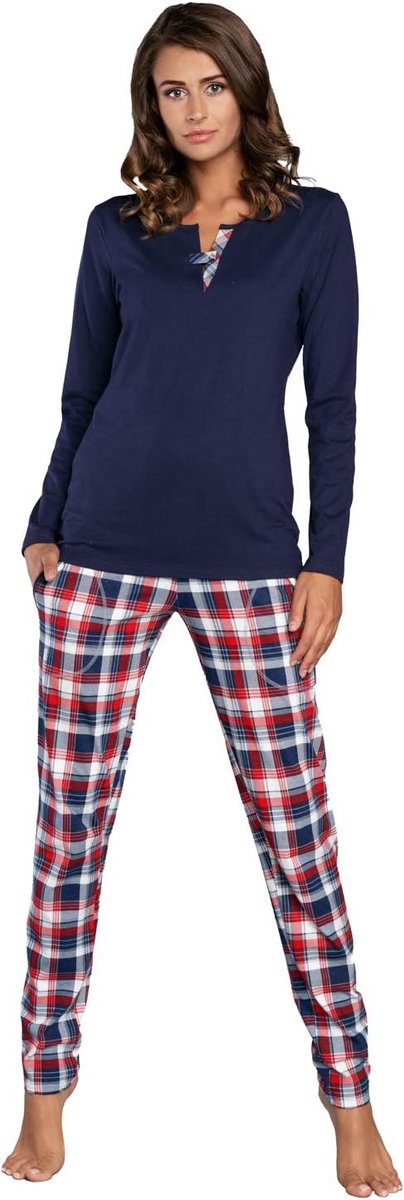 Fashion Katoenen Damespyjama met Kerstprint | Warme en Zachte Tweedelige Set met Shirt en Broek | Gezellig voor de Feestdagen of Thuisrelax S-XXL