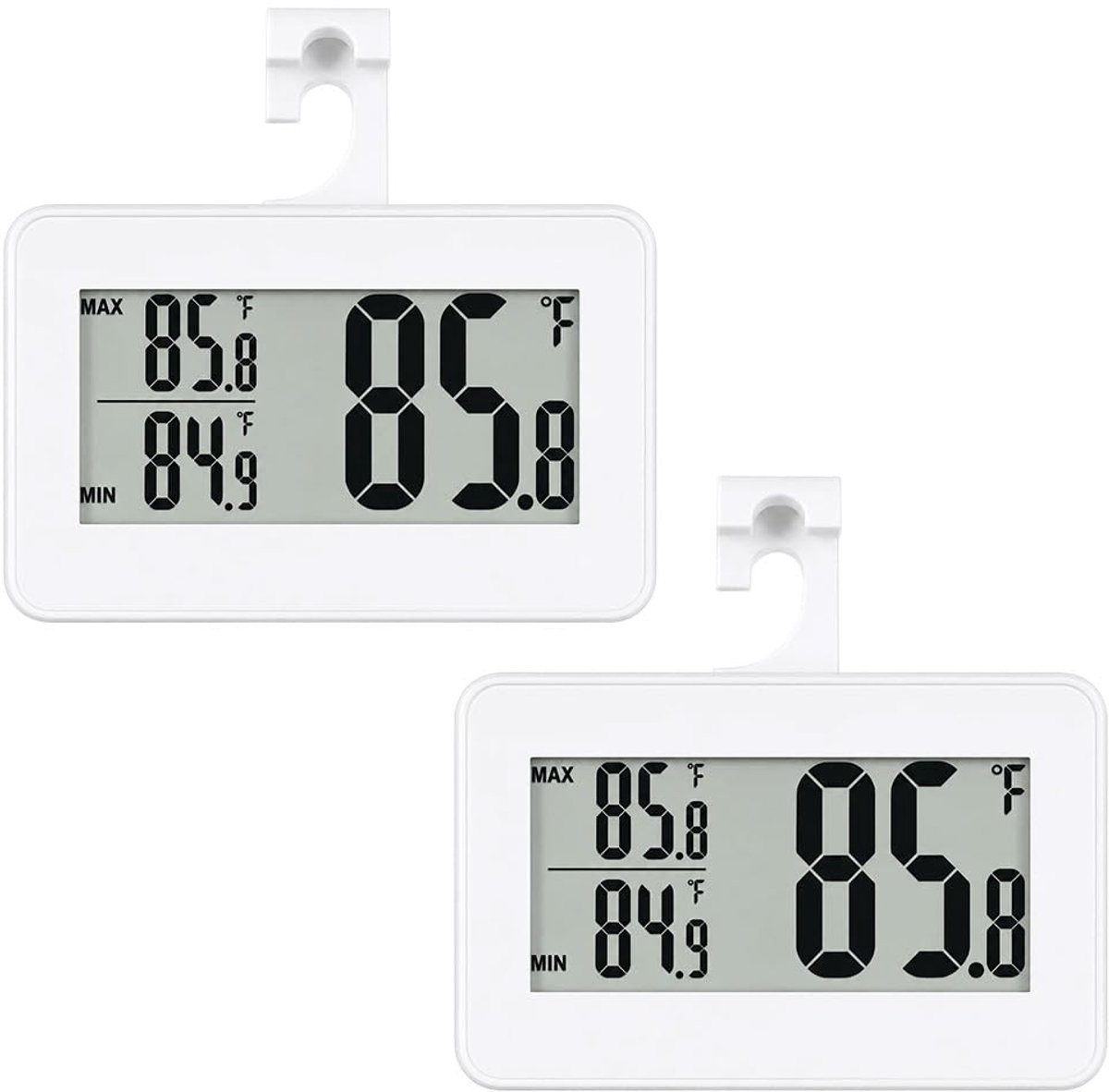 2 stuks, digitale thermometer, koelkast (wit)