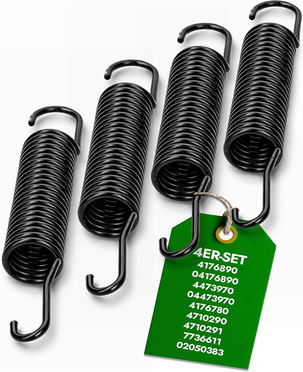Set van 4 veren wasmachine met originele code 4176890 04176890 4473970 04473970 4176780 4710290 4710291 7736611 voor Miele 02050383 voor bron | trekveer roestvrij staal | 3 jaar Garantie