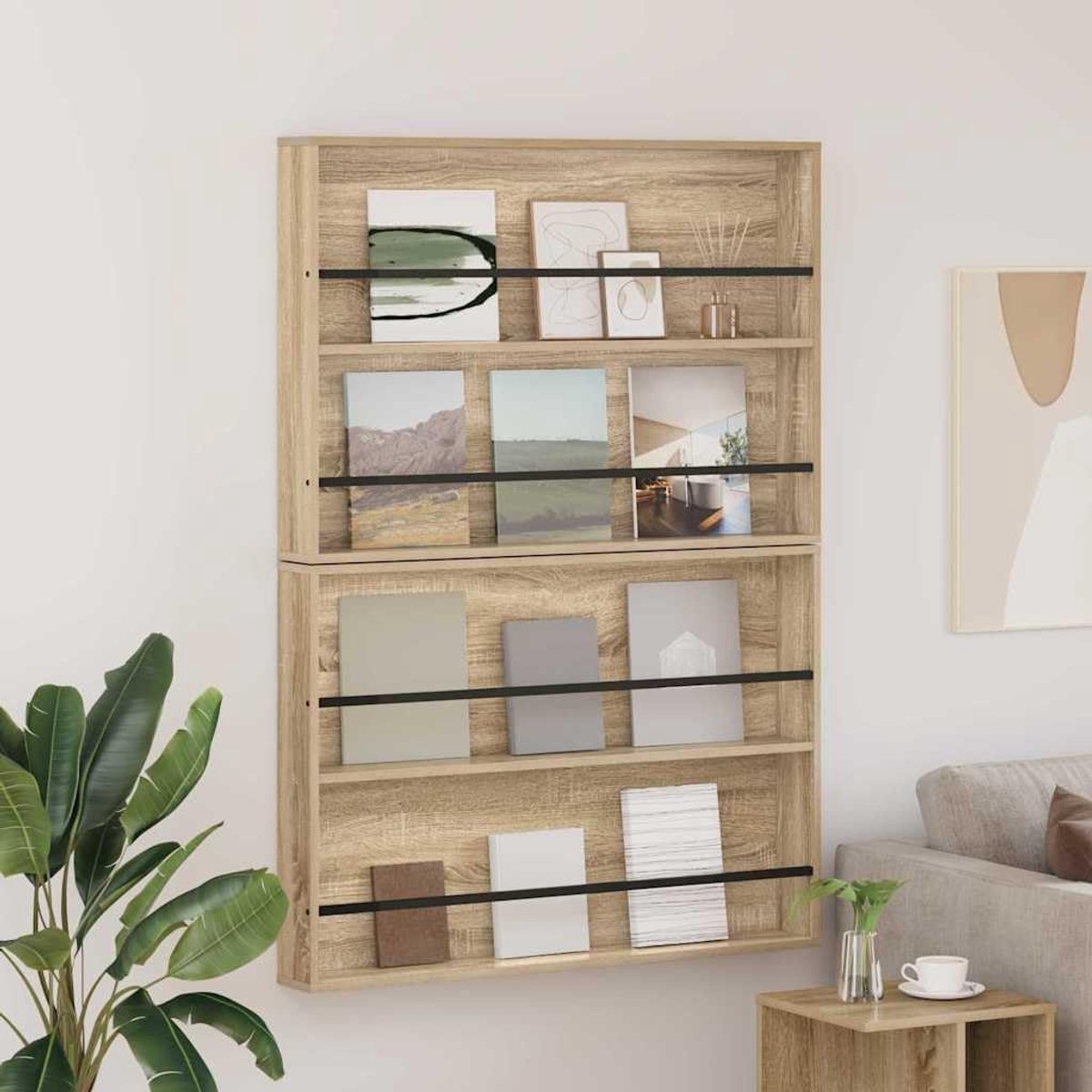 2 STK. Sonoma eiken wandmontage 100x12x70 cm