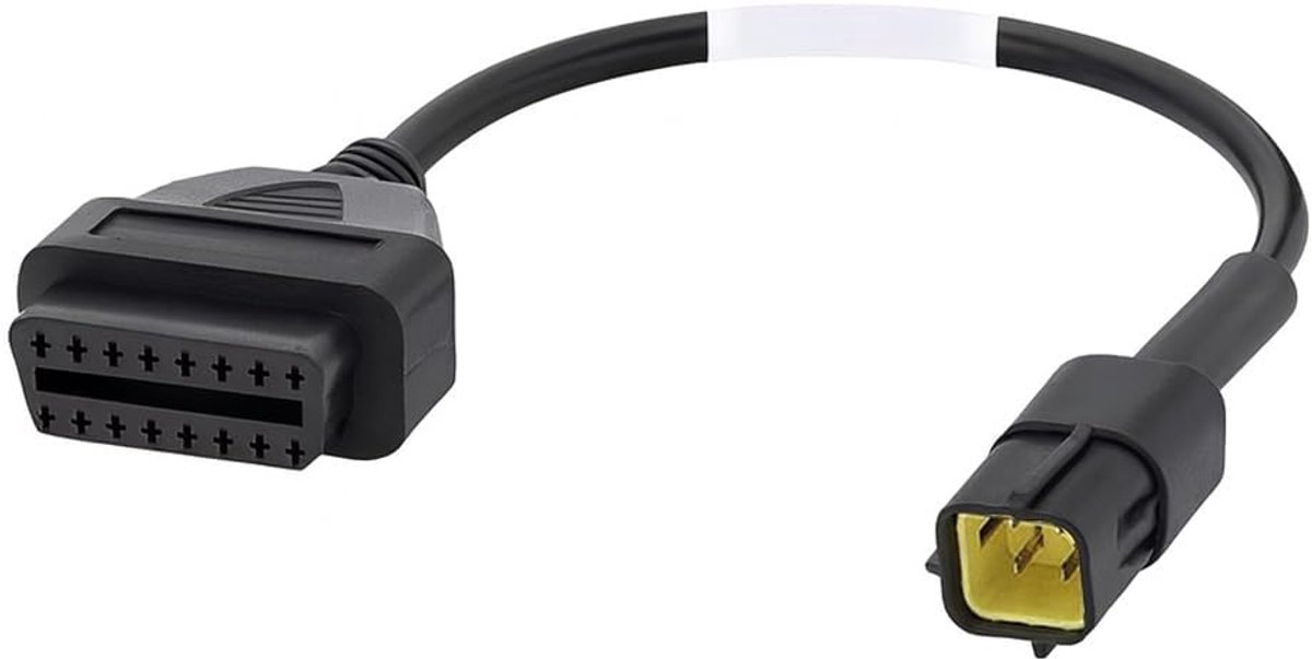 Bolwins OBD-kabeladapter, 4-pins naar 16-pins OBD2 diagnose-verlengkabel, 30 cm, voor tractor, graafmachine, heftruck, veegmachine, landbouwmachines