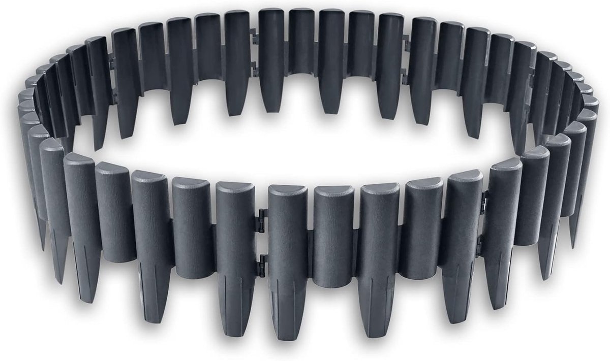 28x24cm Flexibele Gazonranden Gemaakt van Kunststof Bedrand Gazonrand Graskantstenen Houten Buitenkant Graskanten Plantenrand voor Kwekerij Pad Tuin Bloembedden (5,6m, 20 Stuks, Antraciet)