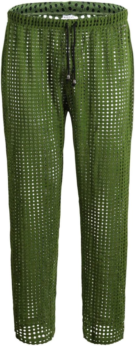 Fashion Mens Interest Hollow Sexy Mesh Broek Mode Vrije Tijd — afbeelding 3