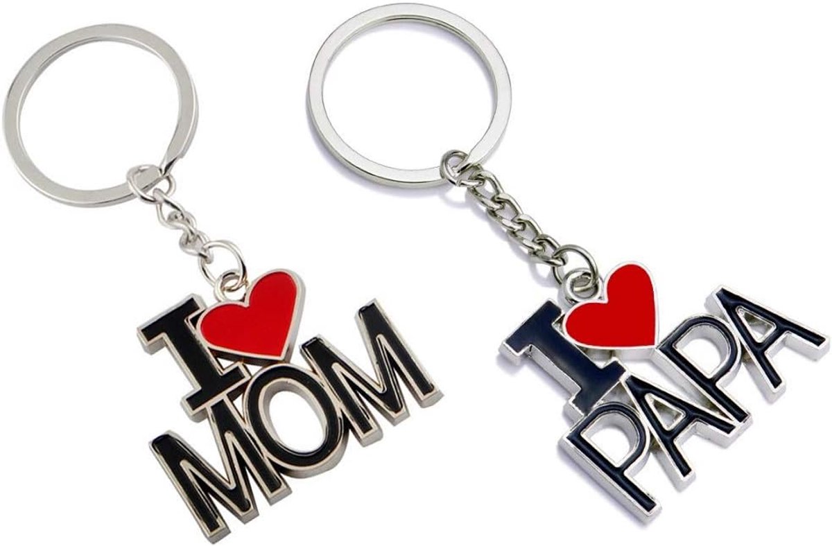 Sleutelhanger, cadeau voor Moederdag, liefde, tussen moeder en dochter is altijd dubbel hart sleutelhanger ring voor moeder en dochter