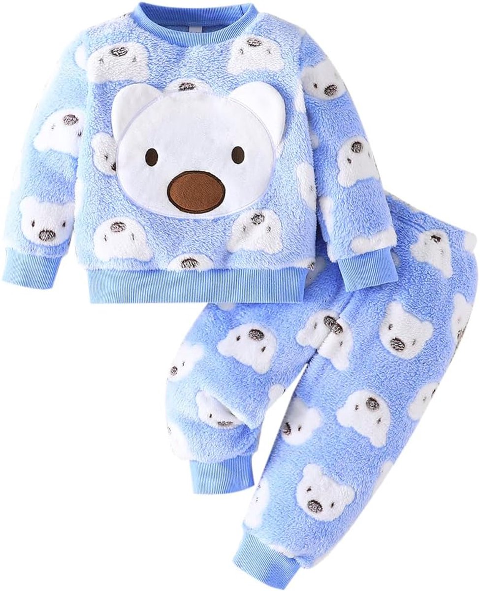 Babykleding voor jongens, babykleding, set met lange mouwen, sweatshirt + broek, winter, pasgeborenen, zachte warme babyset