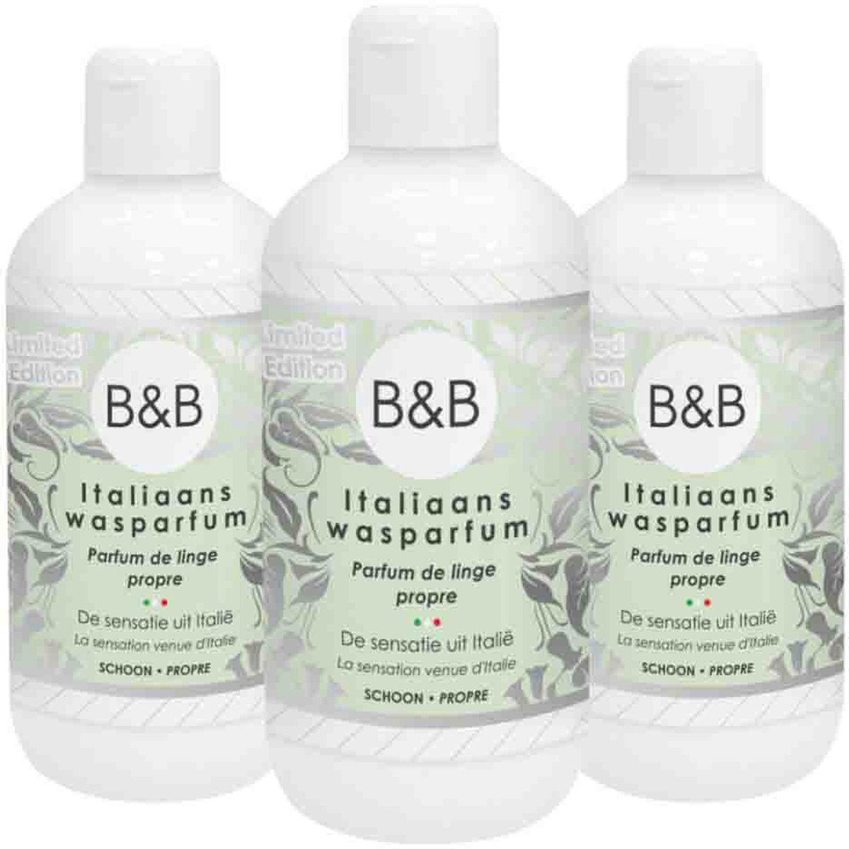 B&B Italiaanse Wasparfum - Limited Edition Schoon - 3 x 250 ml - Voordeelverpakking