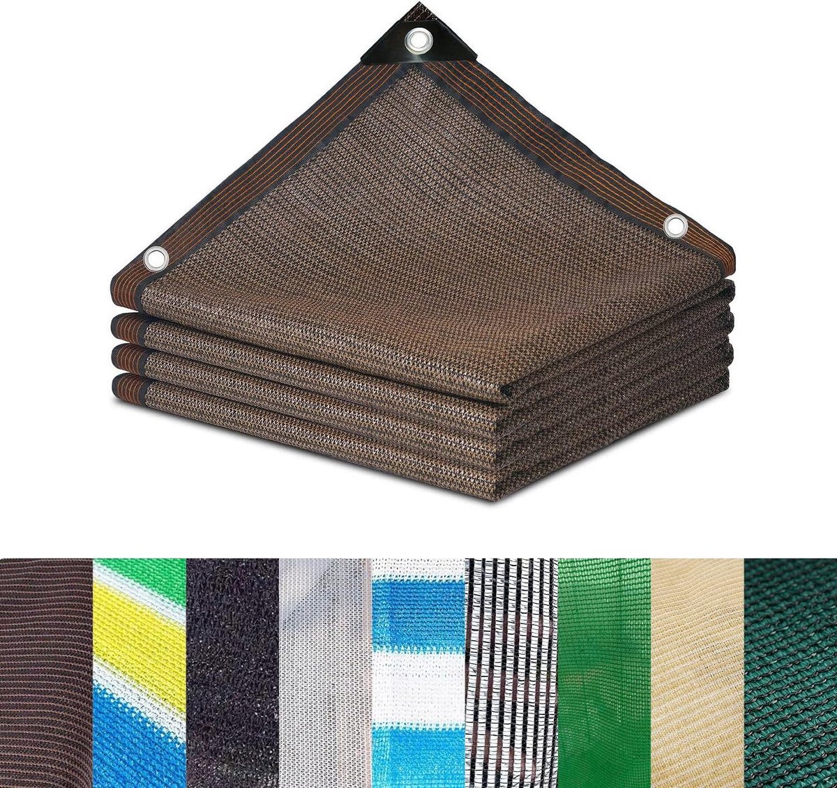 Bruin zonwerend doek, 5.5 x 9 meter