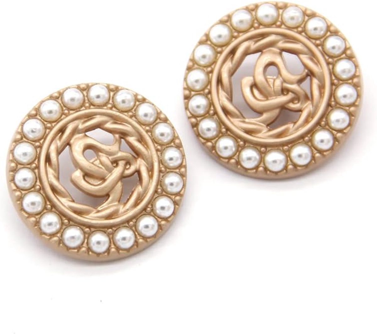 5 stuks Vintage Parelgouden Metaal Vrouwen Jas Knopen voor Kleding Garment Decoratieve Grote Knopen Naaibenodigdheden
