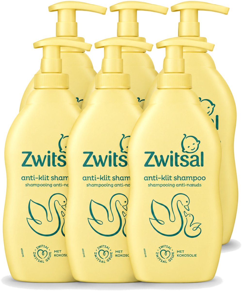 6 x Zwitsal – Shampoo – Anti-Klit – 400 ml - Voordeelverpakking - 6 stuks