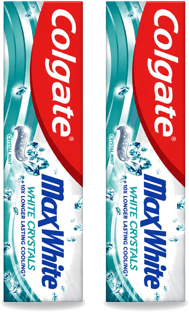 2 x Colgate - Max White - Whitening Crystals - Tandpasta - 100ml - Voordeelverpakking - 2 stuks