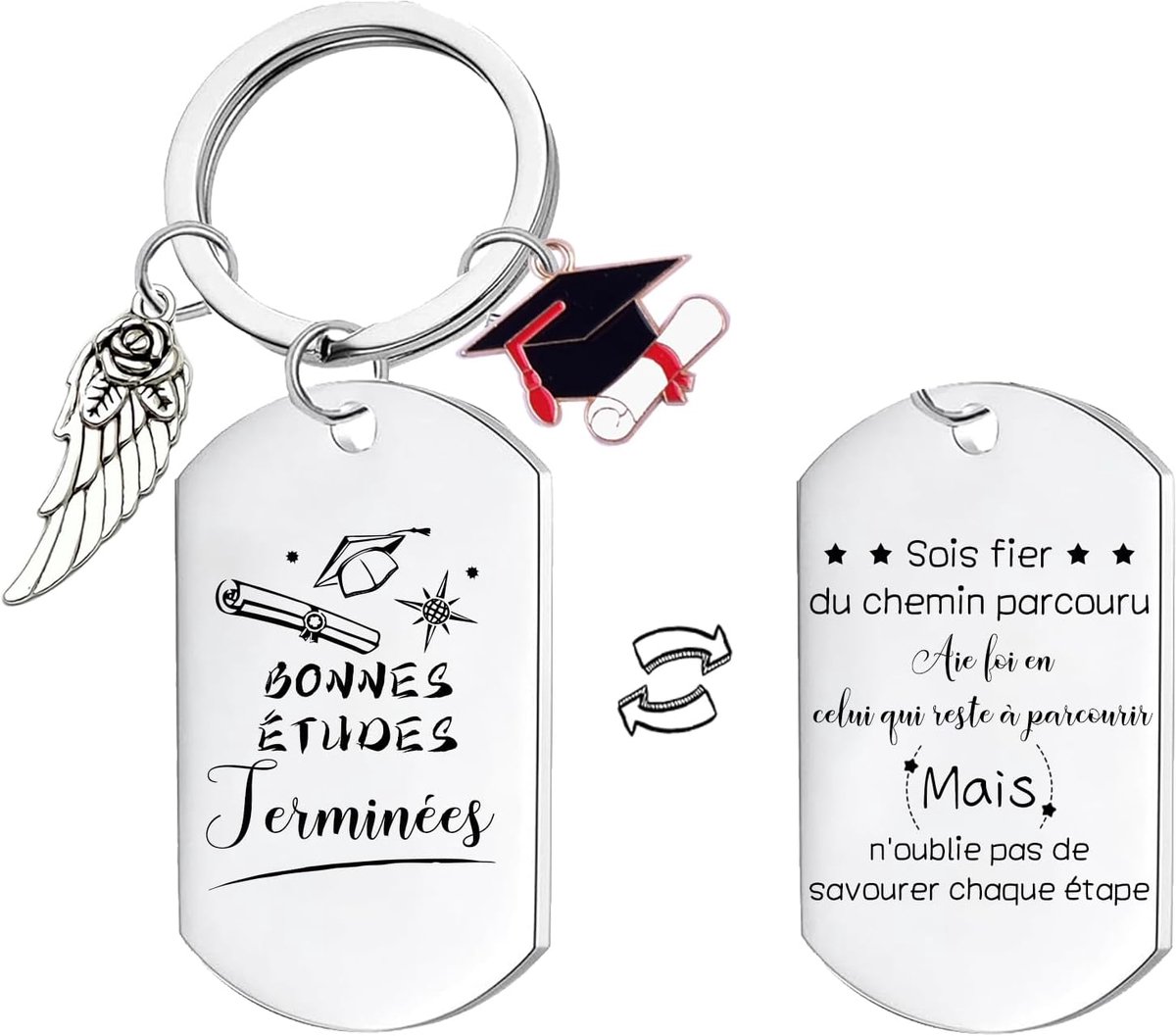 Sleutelhanger voor afstuderen, afstudeercadeau 2026, inspirerende cadeaus voor afstuderen, sleutelhanger voor afstuderen